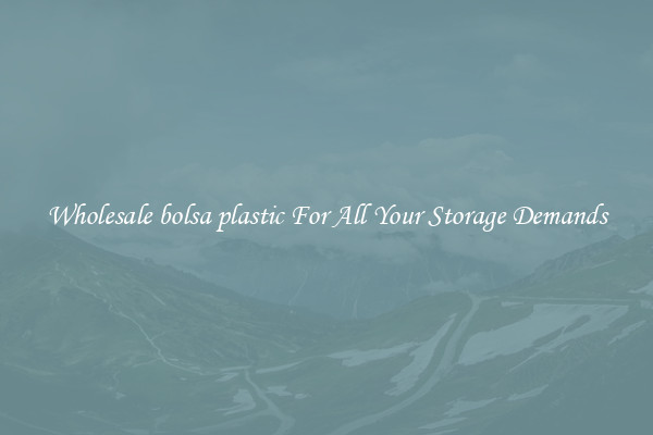 Wholesale bolsa plastic For All Your Storage Demands