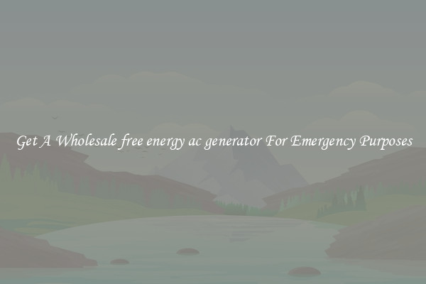 Get A Wholesale free energy ac generator For Emergency Purposes