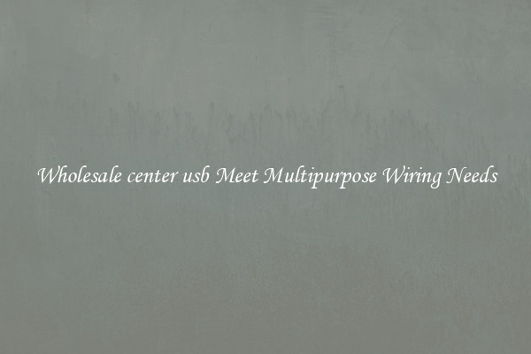 Wholesale center usb Meet Multipurpose Wiring Needs