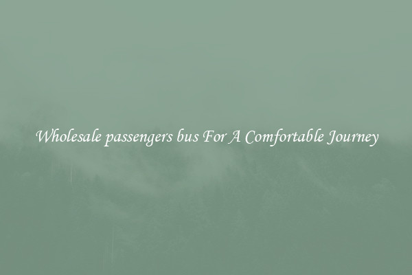 Wholesale passengers bus For A Comfortable Journey