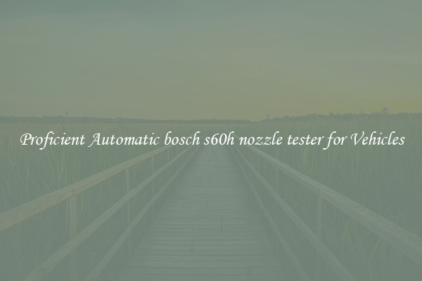 Proficient Automatic bosch s60h nozzle tester for Vehicles