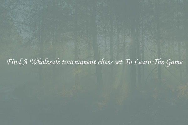 Find A Wholesale tournament chess set To Learn The Game