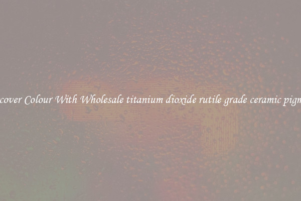 Discover Colour With Wholesale titanium dioxide rutile grade ceramic pigment