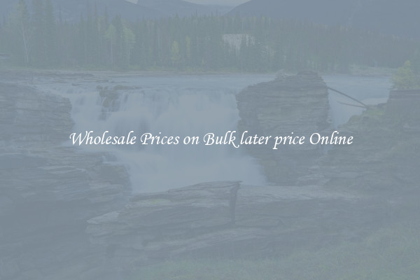 Wholesale Prices on Bulk later price Online